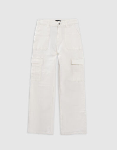 Cremeweiße BATTLE-Hose für Mädchen aus Denim - IKKS