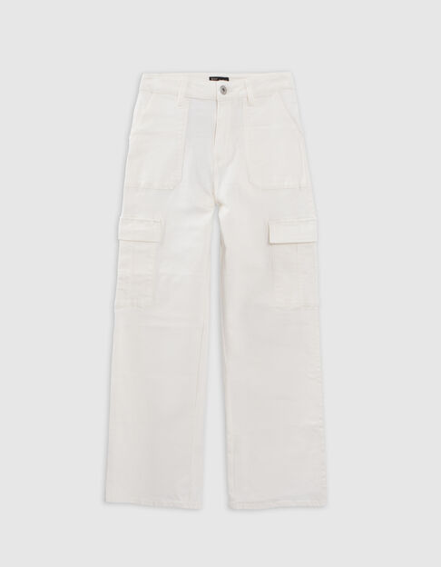 Cremeweiße BATTLE-Hose für Mädchen aus Denim - IKKS
