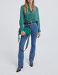 Vaqueros flare azul tiro alto algod&oacute;n reciclado mujer-5