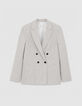 Veste de tailleur beige rayures tennis Femme-7
