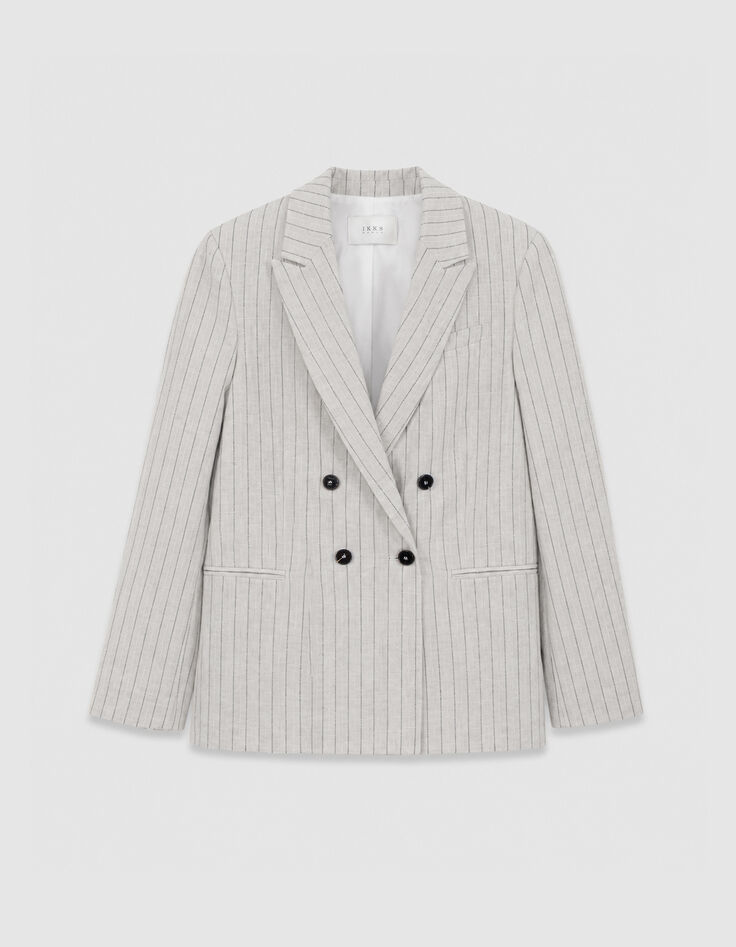 Veste de tailleur beige rayures tennis Femme-7