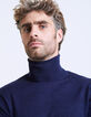 Pull laine marine à col roulé Homme-4
