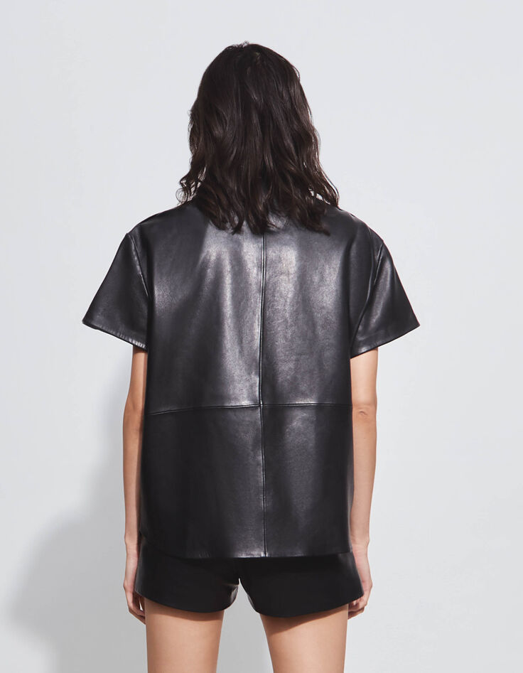 Camisa negra cuero Pure Edition mujer-4