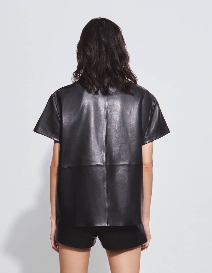 Pure Edition – Women’s black leather shirt - IKKS