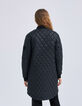 Schwarze, halblange Damensteppjacke-3