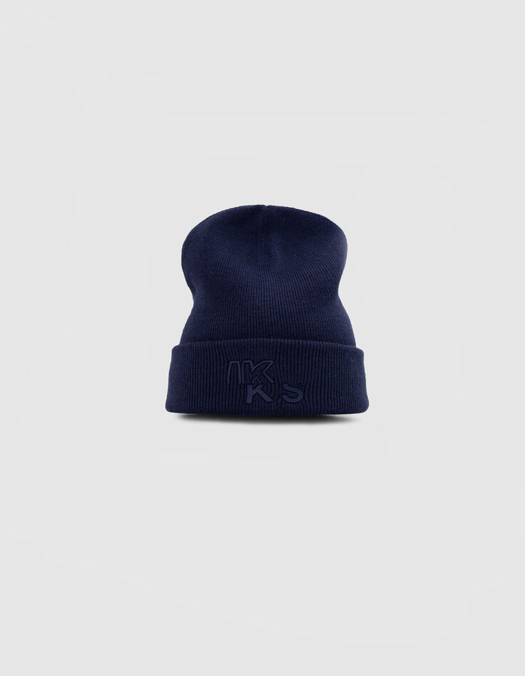 Bonnet marine tricot logo gomme gar&ccedil;on-2