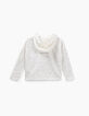 Gebroken witte sweater met kap en navy print meisjes-4