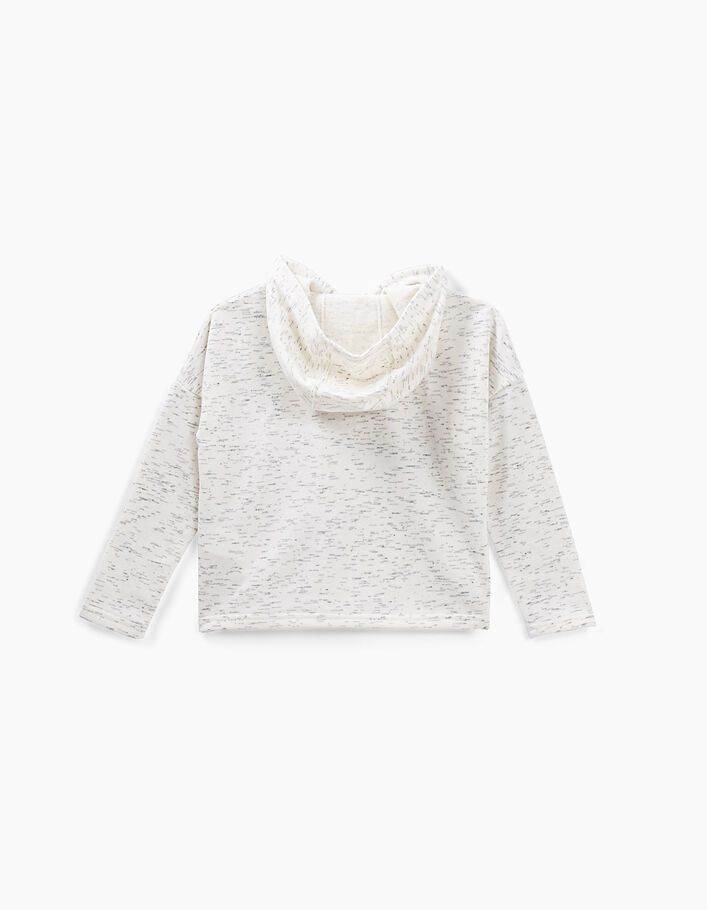 Gebroken witte sweater met kap en navy print meisjes - IKKS