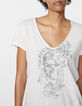 Women’s graphic front organic cotton slub V-neck T-shirt-3