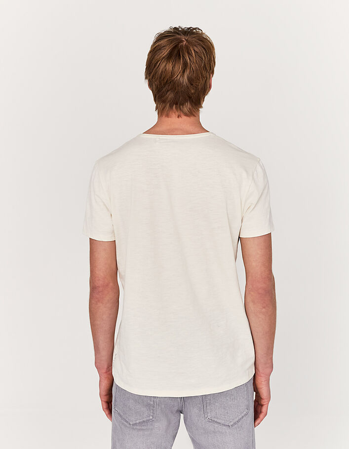 Men’s Essential natural marl V-neck T-shirt-2