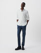 Camisa REGULAR blanca bordados rayas tormenta hombre-1