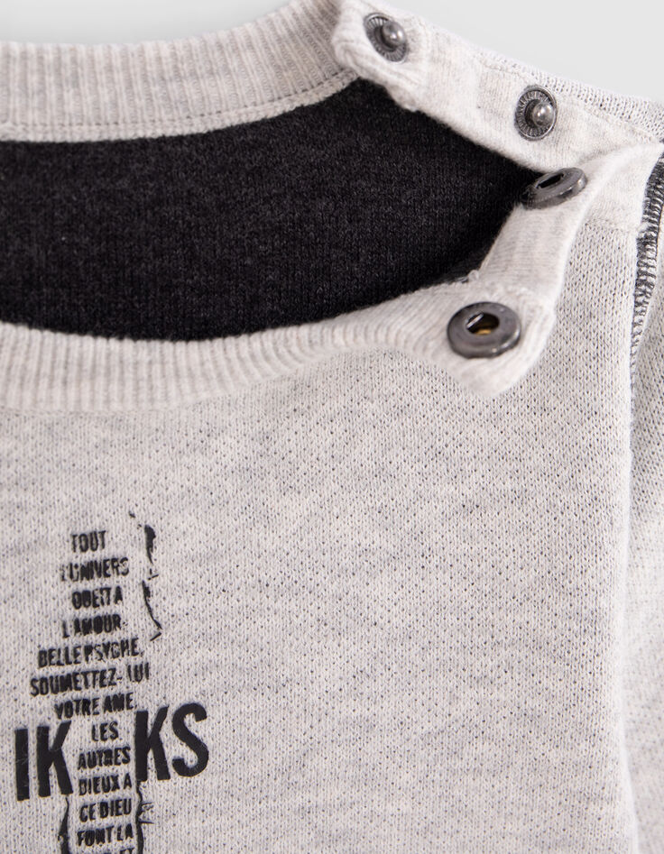 Reversible knitted sweater grey and dark grey baby boy-6 Reversible knitted sweater grey and dark grey baby boy-6