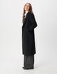 Manteau long noir effet poilu Femme-2