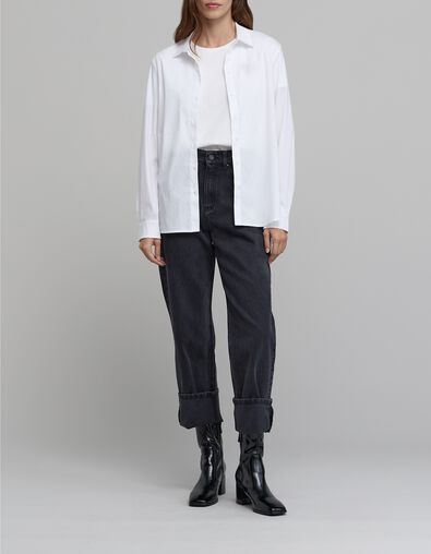 Antraciete maxi boyfriend-jeans voor dames - IKKS
