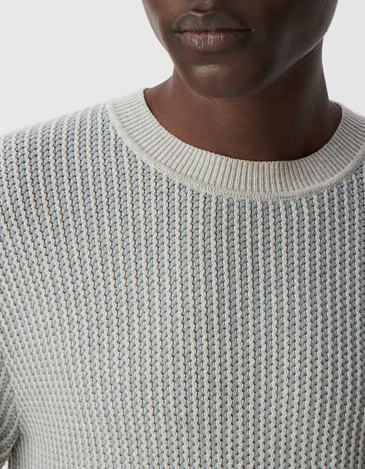 Herrenstrickpulloer, blaugrau, Jacquard-Muster-4