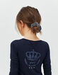 Tee-shirt tunisien navy couronne relief dos fille-2