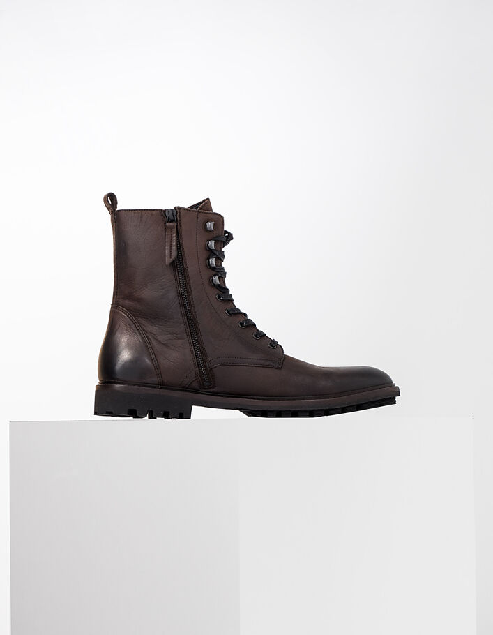 mens dark brown lace up boots