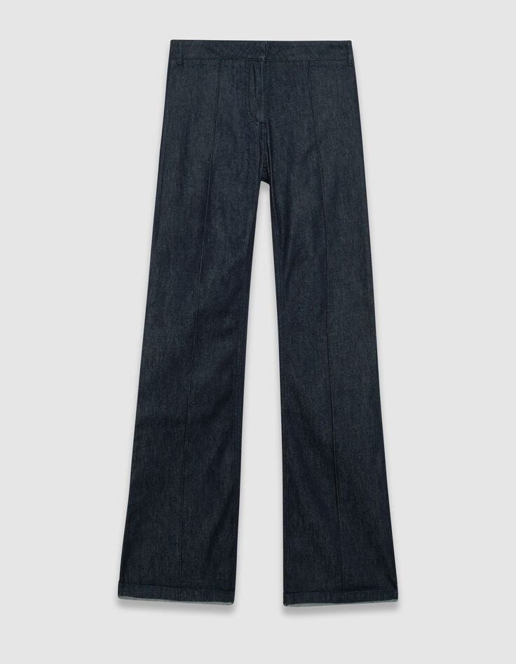 Jean flare brut taille haute plis cousus devant Femme-7 Jean flare brut taille haute plis cousus devant Femme-7