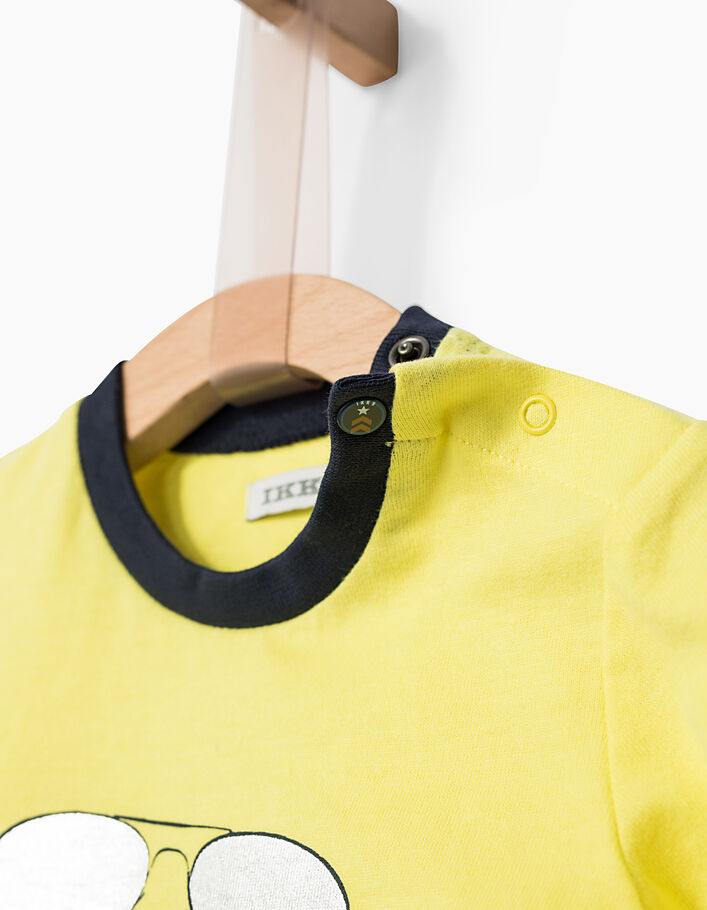 Tee-shirt jaune à lunettes d'aviateur bébé garçon - IKKS
