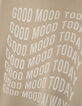 Lichtbeige sweater met kap en geborduurde tekst meisjes-7
