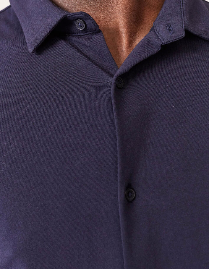 Donkerblauw SLIM overhemd waterafstotend jersey URBAN LAB - IKKS