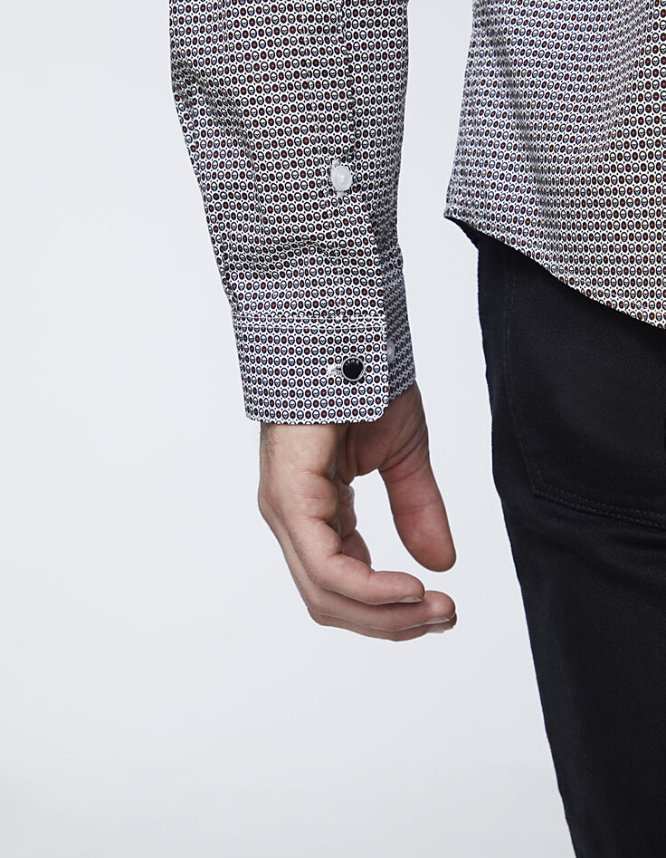 Camisa SLIM cruda estampado calaveras Hombre-5