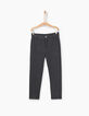 Boys' grey semi-plain joggers -2