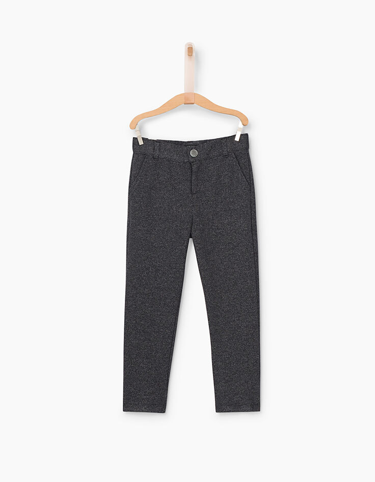 Boys' grey semi-plain joggers -2