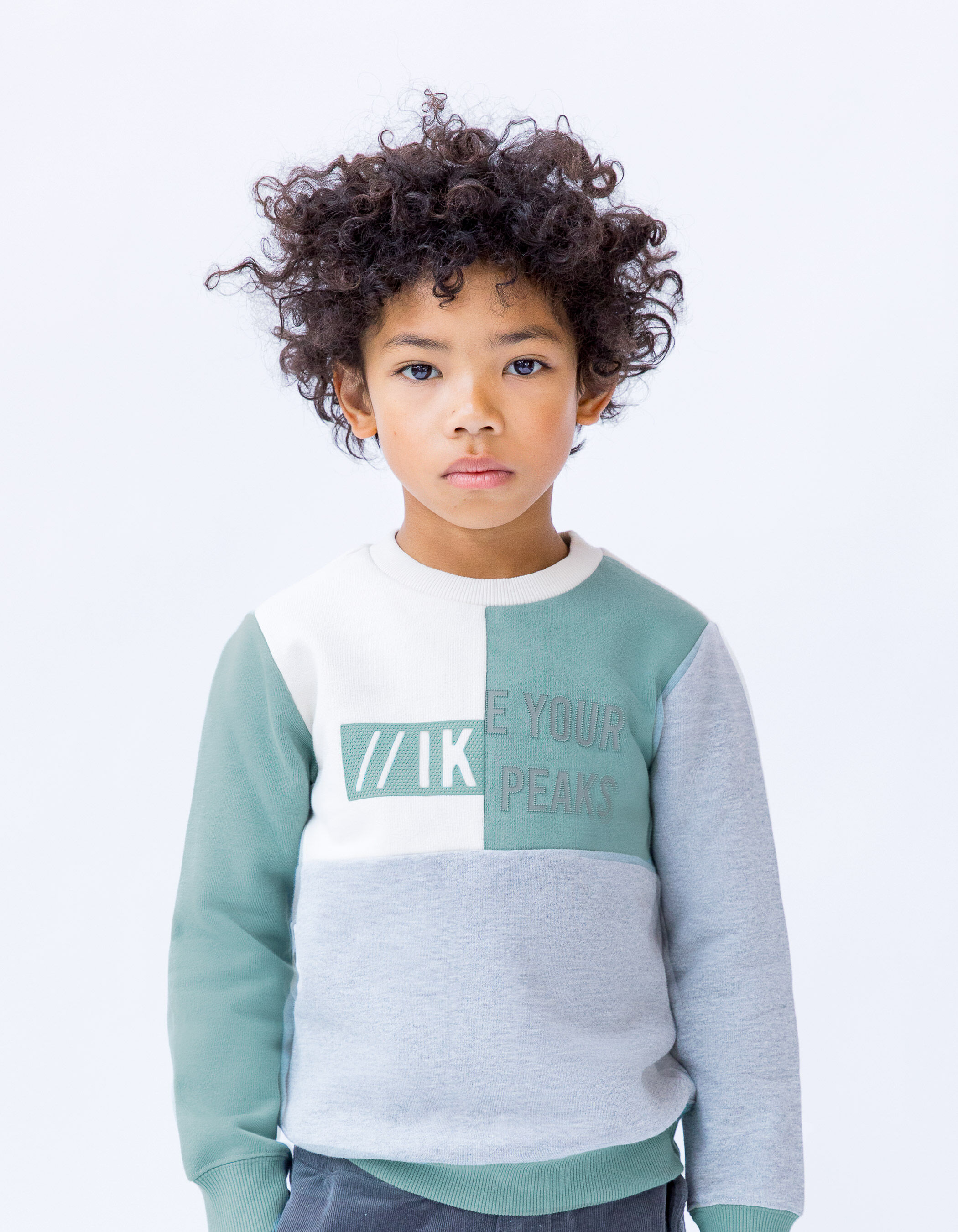 Sweat gris vert cru visuels en gomme gar on