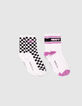 Girls’ black/white/pink socks-2