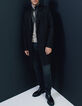 Men&rsquo;s black coat with leather facing-4