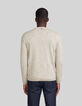 Men's beige moulin&eacute; knit round neck sweater-3