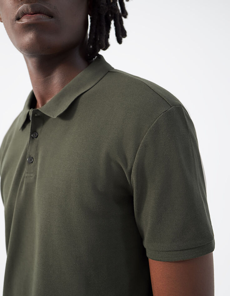 Men’s bronze mixed-fabric IKKS BETTER polo shirt-4