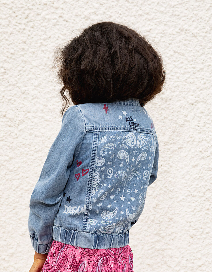 Bomber jean light blue estampado espalda ni&ntilde;a-2