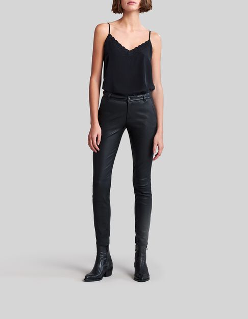 Pantalon cuir d'agneau femme - IKKS