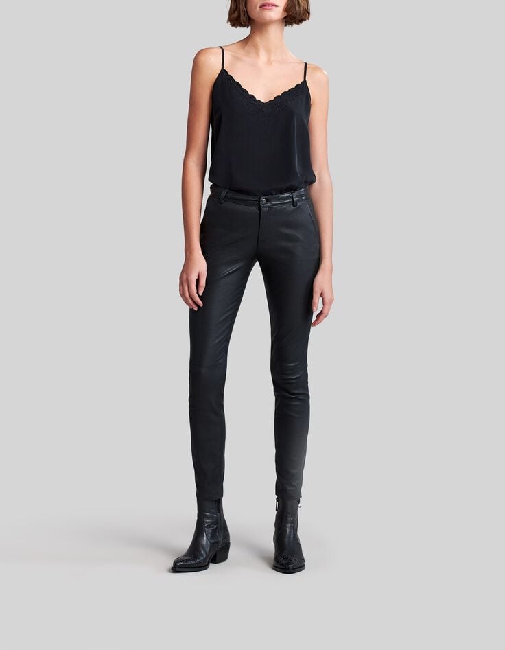 Pantalon cuir d'agneau femme-1