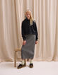 Grijze hoodie velourstricot meisjes-8