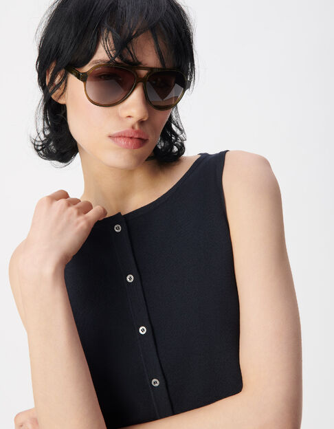 Lunettes solaires Dino aviateur kaki Femme - IKKS