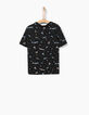 Camisa negra con estampado neón niño -4