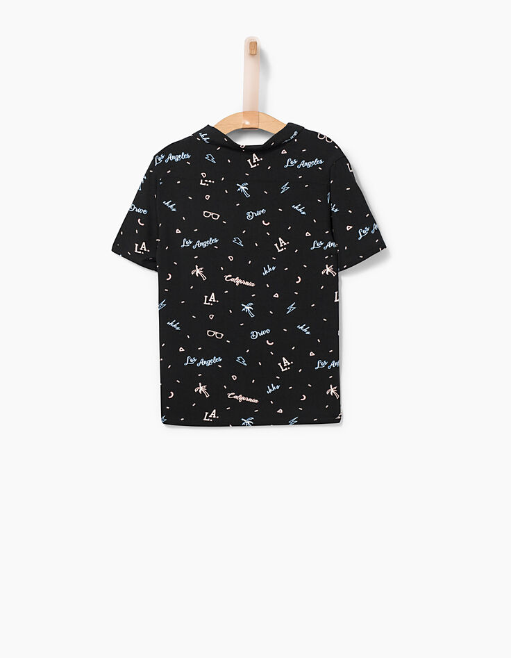 Camisa negra con estampado neón niño -4