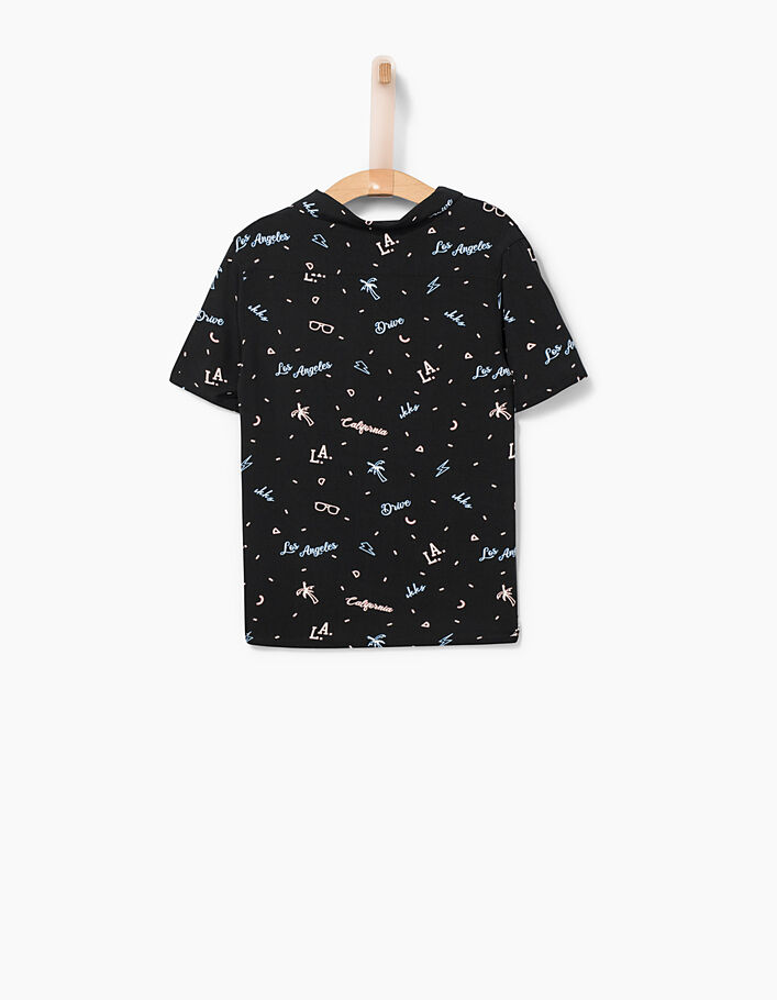 Boys’ black neon print shirt  - IKKS