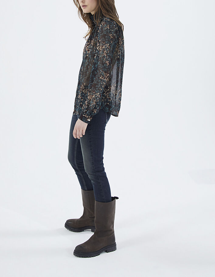 Women’s floral arabesque print crepe voile blouse-6