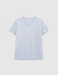Men’s Essential azure V-neck T-shirt-5