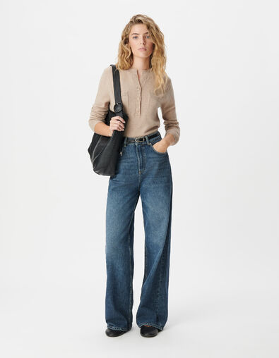 Pull manches longues beige 100% laine Femme - IKKS