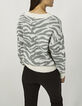 Luchtig gebreide trui jacquard zebramotief dames-2
