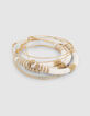 Bracelets perles blanches et m&eacute;tal dor&eacute; fille-2