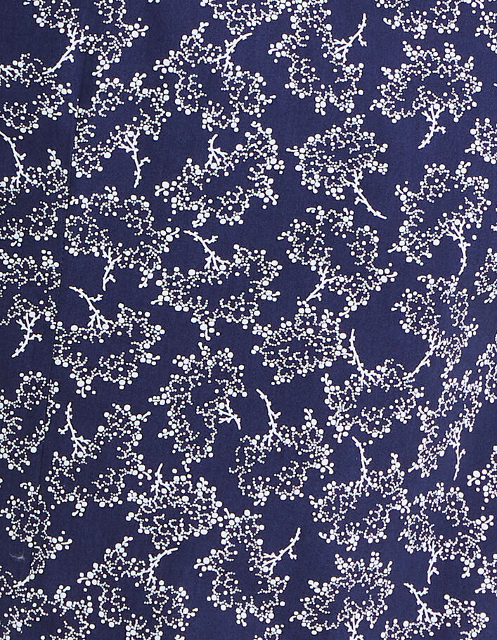 Men’s indigo floral motif slim shirt - IKKS