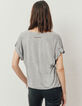 Tee-shirt viscose Ecovero® gris métallisé poche army femme-3