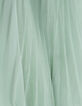Jupe-tutu midi vert d'eau plissée asymétrique fille-7