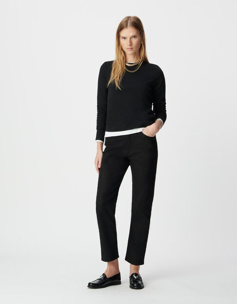 Jean slouchy noir d&eacute;cor strass Alice Femme - IKKS